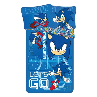 Jerry Fabrics Bavlněné povlečení 140x200 + 70x90 cm - Ježek Sonic "Let´s go"