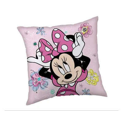 Jerry Fabrics Dekorační polštářek 35x35 cm - Minnie "Pink bow 02"