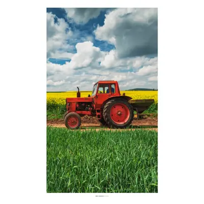 TipTrade Bavlněný froté ručníček 30x50 cm - Červený traktor