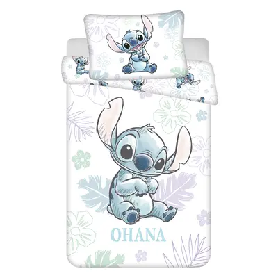 Jerry Fabrics Povlečení do postýlky 100x135 + 40x60 cm - Lilo and Stitch "Ohana White"