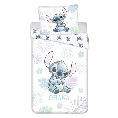 Jerry Fabrics Bavlněné povlečení 140x200 + 70x90 cm - Lilo and Stitch "Ohana White"