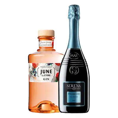 různí Set June Gin Peche 37,5 % 0,7l + Serena Prosecco Brut