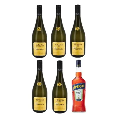 Serena Wines 1881 Bianco Frizzante Piú set 5x Prosecco + 1x Aperol