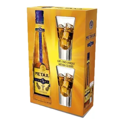 Metaxa Metaxa 5* GB 5YO 0,7l 38% x2 sklenice