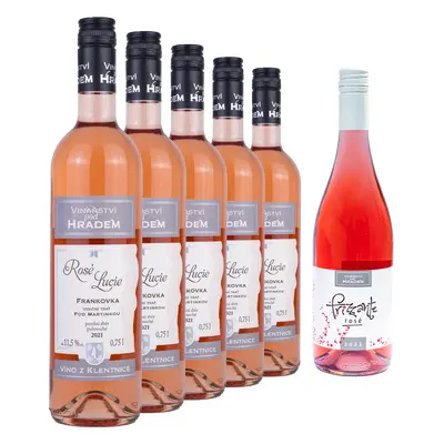 Vinařství Pod Hradem Pod Hradem Set 5+1 - 5x Rosé Lucie 2021 a 1x Frizzanté 2021