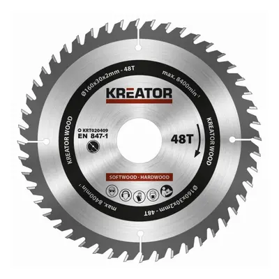 Kreator KRT020409 - Pilový kotouč na dřevo 160mm, 48T