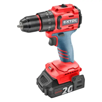 Extol Premium 8891807 vrtací šroubovák aku s příklepem SHARE20V, BRUSHLESS, bez baterie a nabíje