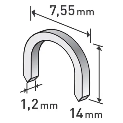 Extol Premium 8852305 spony oblé, balení 1000ks, 14mm, 7,55x0,52x1,2mm