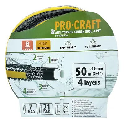 Procraft PR-4KAT1950 Černo-žlutá zahradní hadice