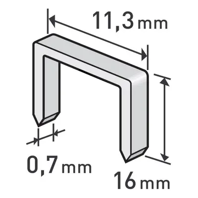 Extol Premium 8852506 spony, balení 1000ks, 16mm, 11,3x0,52x0,70mm