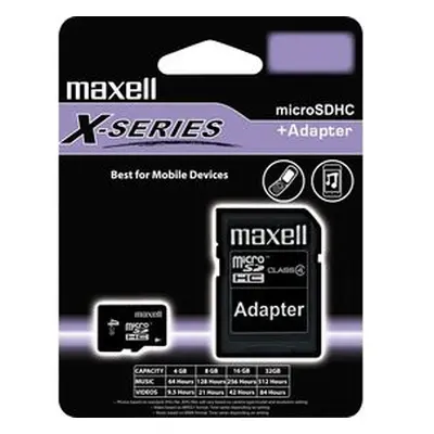 MicroSDHC 8GB CL4 + adpt 854578 MAXELL