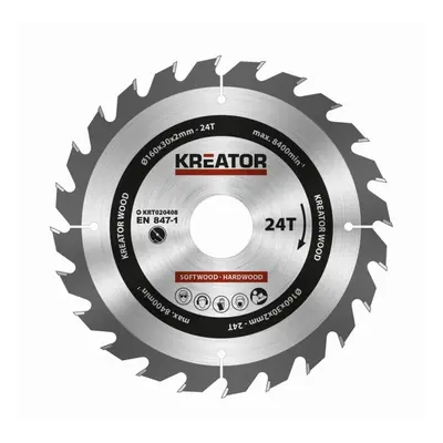 Kreator KRT020408 - Pilový kotouč na dřevo 160mm, 24T