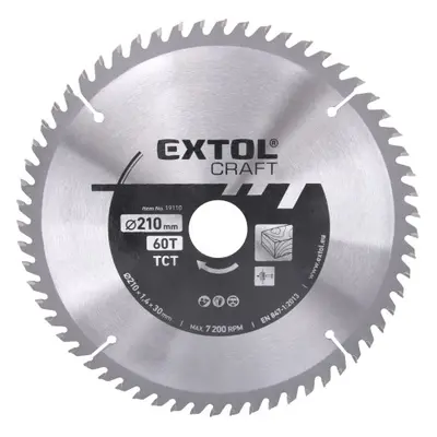 Extol Craft 19110 kotouč pilový s SK plátky, 210x1,4x30mm, 60T