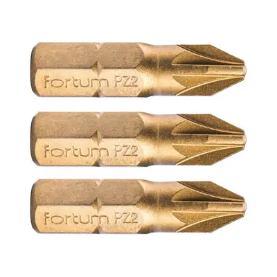 Fortum 4741372 hrot křížový pozidriv, sada 3ks, PZ 2x25mm,titan. úprava, S2