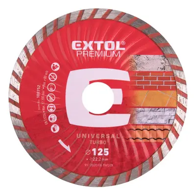 Extol Premium 108752 kotouč diamantový řezný turbo, 125x22,2 mm