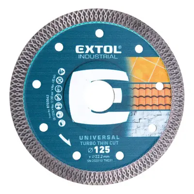 Extol Industrial 8703042 kotouč diamantový řezný turbo Thin Cut - 125x22,2 mm, suché i mokré řez