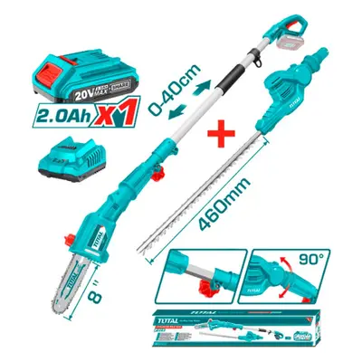 Total TPTS201681 pila na větve a nůžky na živé ploty, AKU, 20V LI-ION, 1x baterie, 1x nabíječka