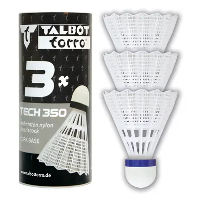 Badmintonové míčky TALBOT TORRO Tech 350 Medium 3 ks - bílé