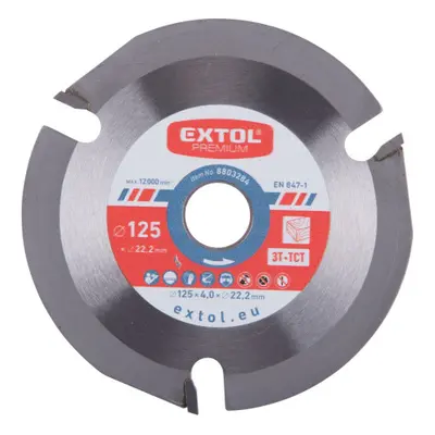 Extol Premium 8803284 kotouč řezný/frézovací s SK plátky, O125x4,0x22,2mm, 3T