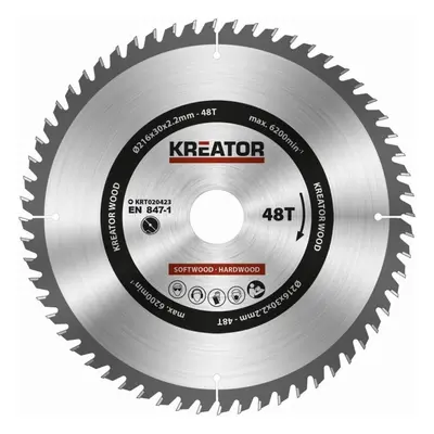 Kreator KRT020423 - Pilový kotouč na dřevo 216mm, 48T