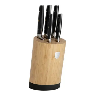 BERLINGERHAUS Sada nožů se stojanem BAMBOO 6 ks Matte Black Collection BH-3136