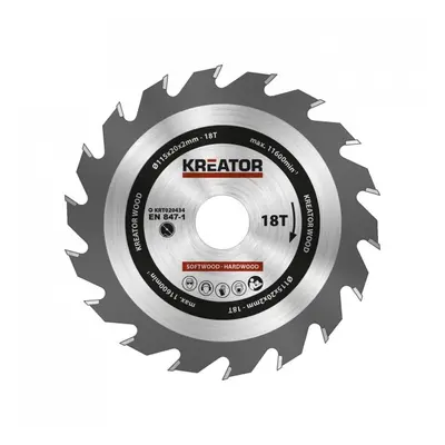 Kreator KRT020434 - Pilový kotouč na dřevo 115mm, 18T