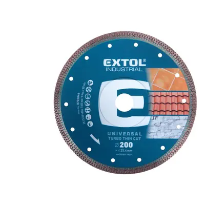 Extol Industrial 8703046 kotouč diamantový řezný, turbo Thin Cut, suché i mokré řezání, O 200x25