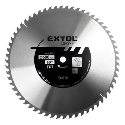 Extol Craft 19128 kotouč pilový s SK plátky, O 600x3,8x30mm, 60T