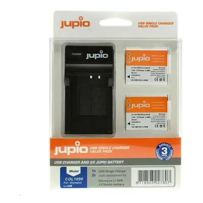 Set Jupio 2x baterie Li90B/92B 1270mAh a nabíječka pro Olympus