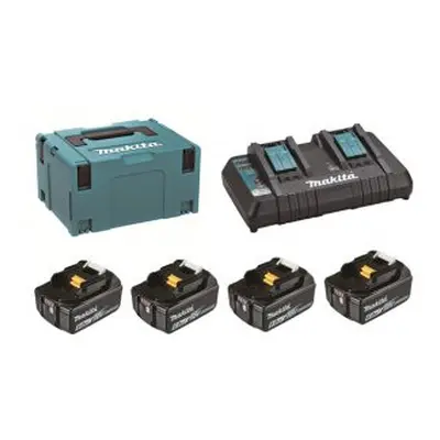 Makita 198091-4 sada Li-ion LXT 18V 4ks BL1860B+1ks DvojnabíječkaDC18RD+1ks Makpac