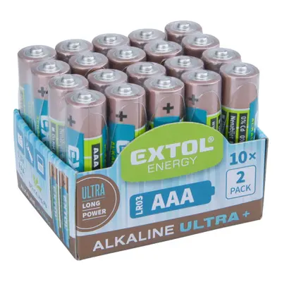 Extol Energy 42012 baterie alkalické, 20ks, 1,5V AAA (LR03)