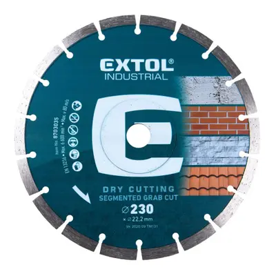 Extol Industrial 8703031 kotouč diamantový řezný segmentový Grab Cut - 230x22,2 mm, suché řezání