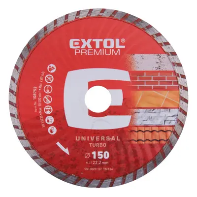 Extol Premium 108753 kotouč diamantový řezný turbo, 150x22,2 mm