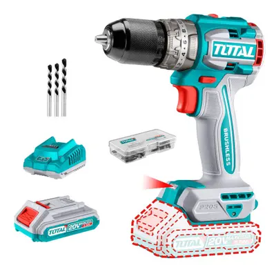 Total TIDLI20602E vrtací šroubovák AKU s příklepem, brushless, 20V Li-ion (2x), industrial