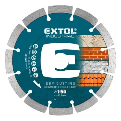 Extol Industrial 8703033 kotouč diamantový řezný segmentový Grab Cut - 150x22,2 mm, suché řezání