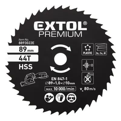 Extol Premium 8893022E kotouč pilový HSS, 89x1x10mm, 44T