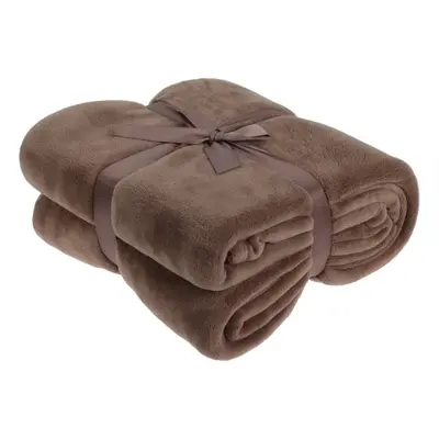 HOMESTYLING Deka fleece 180 x 230 cm ESSENTIALS hnědá KO-HZ1011880