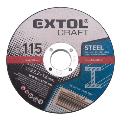 Extol Craft 106910 kotouče řezné na kov 115x1,6x22,2 mm, 5ks