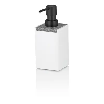 KELA Dávkovač mýdla Cube polyresin bílá 300 ml KL-23694