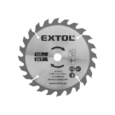 Extol Premium 8891822A kotouč pilový s SK plátky, 165x1,4x16mm, 24T