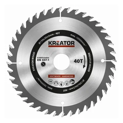 Kreator KRT020403 - Pilový kotouč na dřevo 130mm, 40T