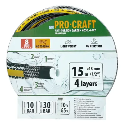 Procraft PR-4KAT1315 Černo-žlutá zahradní hadice