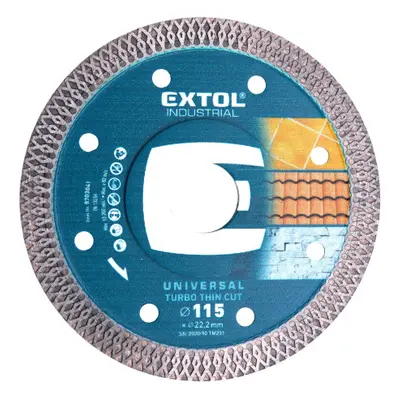 Extol Industrial 8703041 kotouč diamantový řezný turbo Thin Cut - 115x22,2 mm, suché i mokré řez