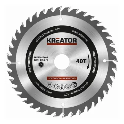 Kreator KRT020405 - Pilový kotouč na dřevo 140mm, 40T