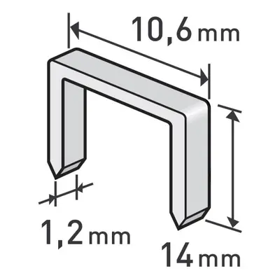 Extol Premium 8852205 spony, balení 1000ks, 14mm, 10,6x0,52x1,2mm