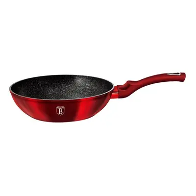 BERLINGERHAUS Pánev WOK s mramorovým povrchem 30 cm Burgundy Metallic Line BH-6166