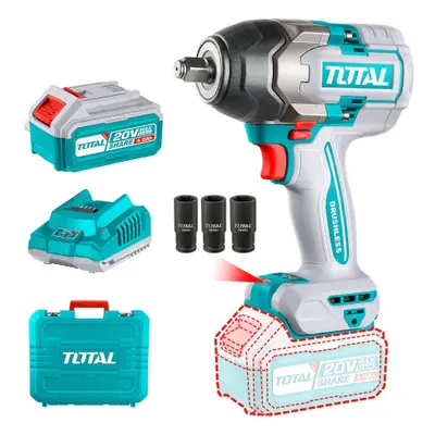 Total TIWLI2085 Utahovák rázový AKU 1/2", brushless, 850Nm, 20 V Li-ion 4000mAh (2x), industrial