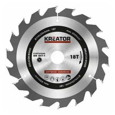 Kreator KRT020406 - Pilový kotouč na dřevo 150mm, 18T