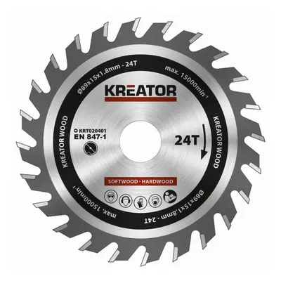 Kreator KRT020401 - Pilový kotouč na dřevo 89mm, 24T