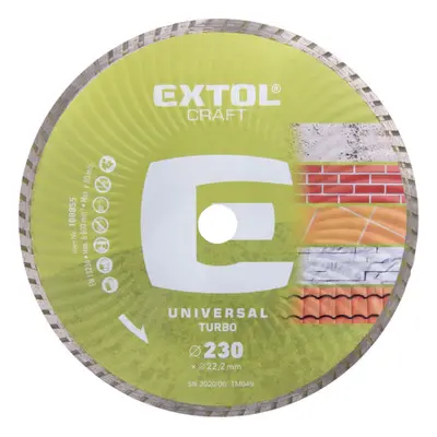 Extol Craft 108855 kotouč diamantový řezný turbo, 230x22,2 mm